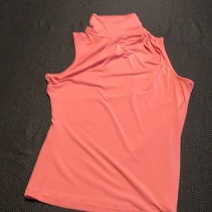 Coral sleeveless blouse